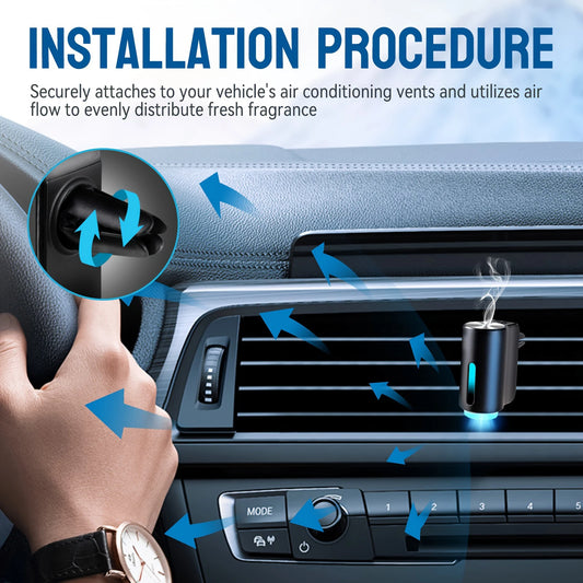 Car Diffuser Purifier Essential Fragrance Aroma AI Air Aromatherapy Humidifier Freshener Perfume Oil Mounted Ionizer Generator